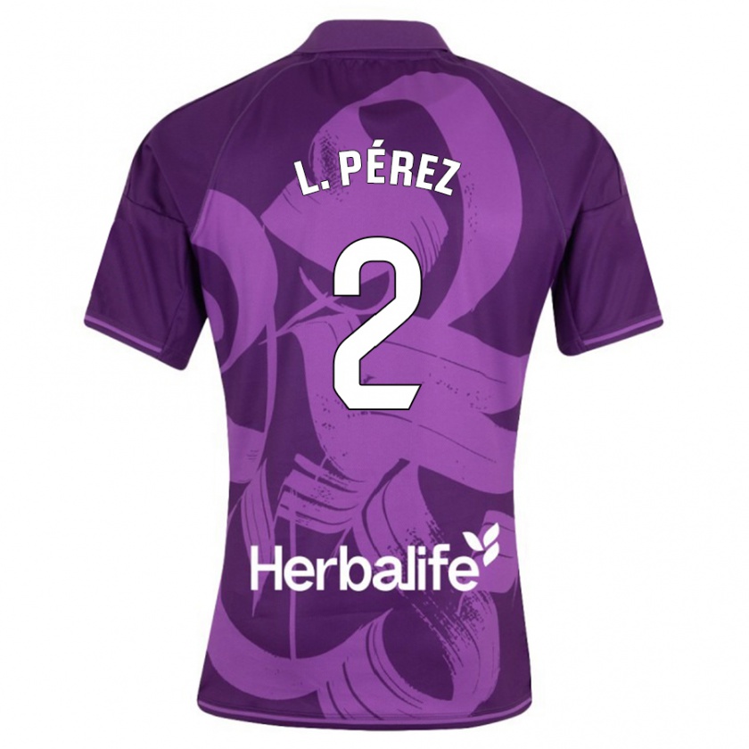 Kandiny Enfant Maillot Luis Pérez #2 Violet Tenues Extérieur 2023/24 T-Shirt