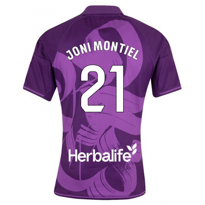 Kandiny Enfant Maillot Joni Montiel #21 Violet Tenues Extérieur 2023/24 T-Shirt