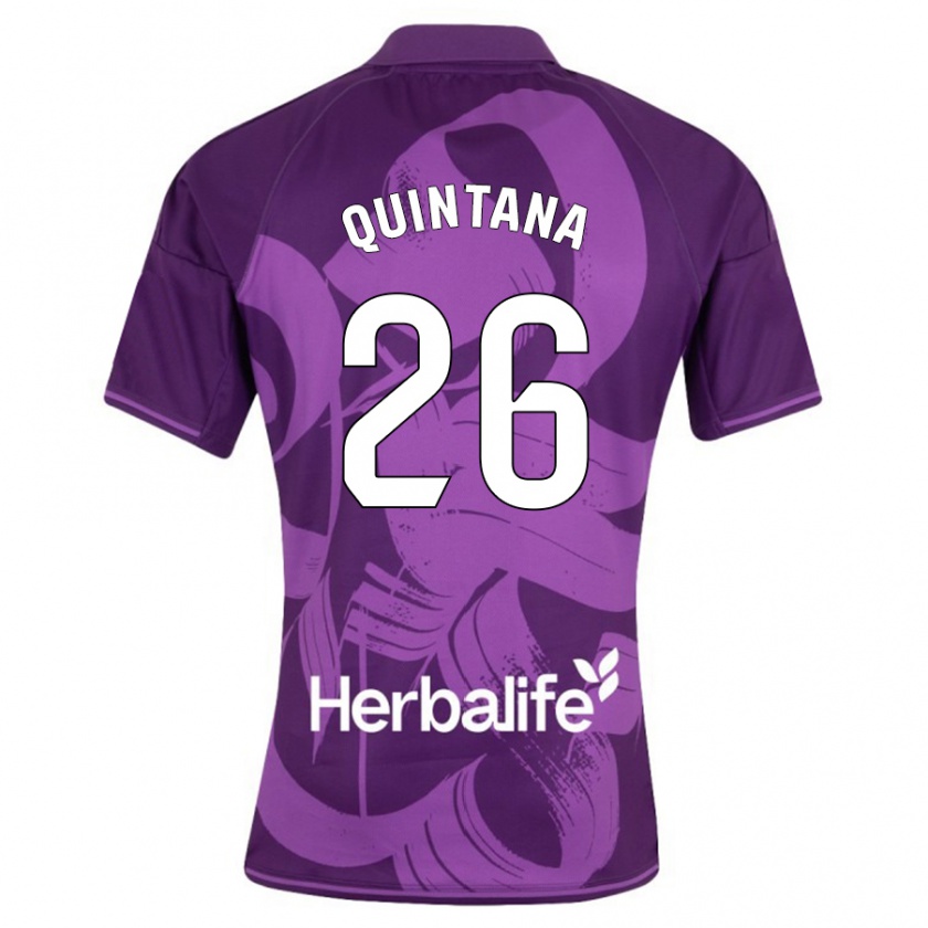 Kandiny Enfant Maillot Alberto Quintana #26 Violet Tenues Extérieur 2023/24 T-Shirt