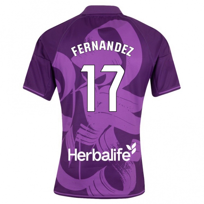 Kandiny Enfant Maillot Dani Fernández #17 Violet Tenues Extérieur 2023/24 T-Shirt