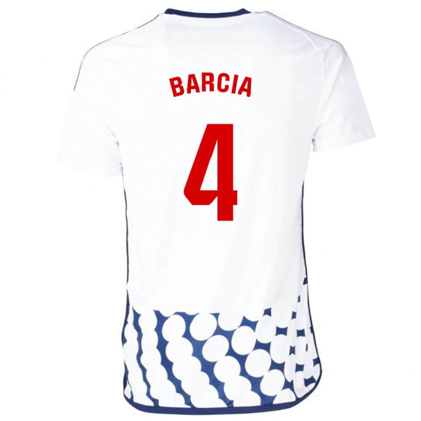 Kandiny Enfant Maillot Sergio Barcia #4 Blanc Tenues Extérieur 2023/24 T-Shirt