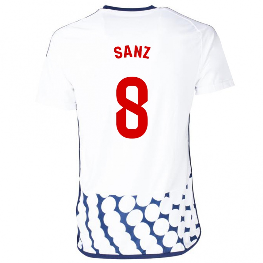 Kandiny Enfant Maillot Álvaro Sanz #8 Blanc Tenues Extérieur 2023/24 T-Shirt