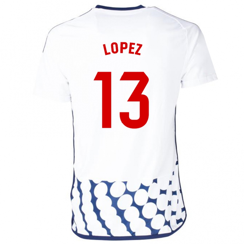 Kandiny Enfant Maillot Luis López #13 Blanc Tenues Extérieur 2023/24 T-Shirt