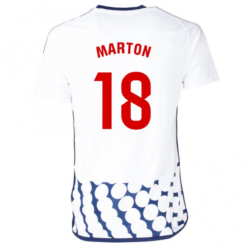 Kandiny Enfant Maillot Javier Martón #18 Blanc Tenues Extérieur 2023/24 T-Shirt