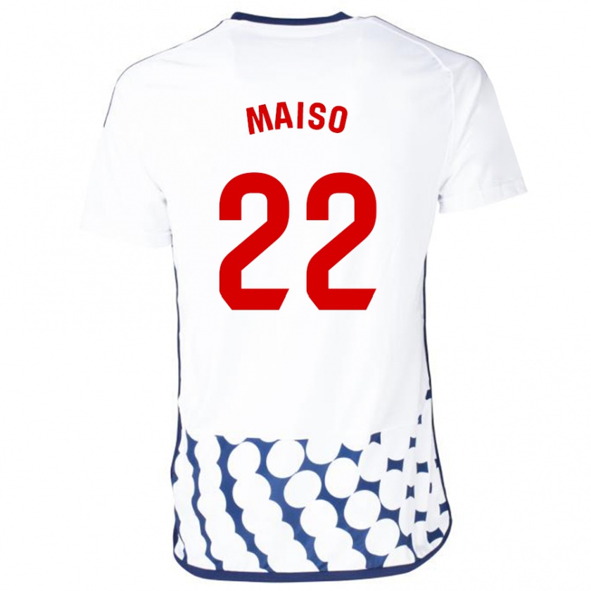 Kandiny Enfant Maillot Álvaro Maiso #22 Blanc Tenues Extérieur 2023/24 T-Shirt