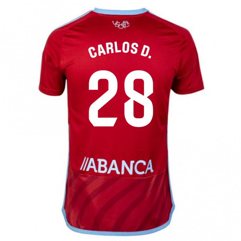 Kandiny Enfant Maillot Carlos Domínguez #28 Rouge Tenues Extérieur 2023/24 T-Shirt