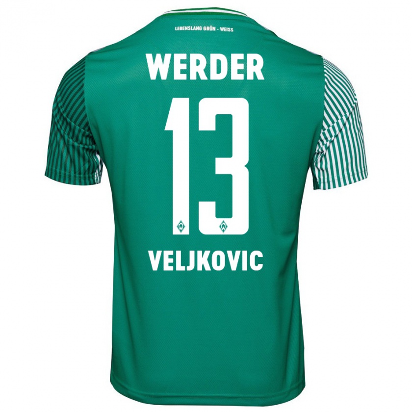 Kandiny Homme Maillot Milos Veljkovic #13 Vert Tenues Domicile 2023/24 T-Shirt