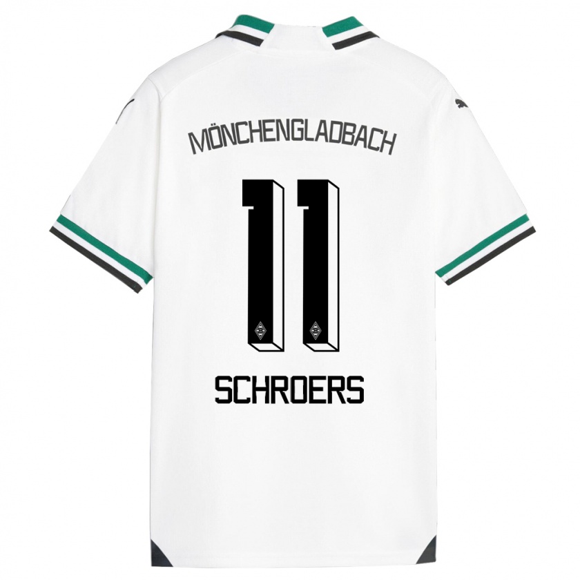 Kandiny Homme Maillot Mika Schroers #11 Blanc Vert Tenues Domicile 2023/24 T-Shirt