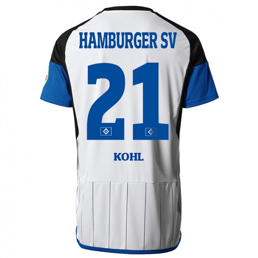 Kandiny Homme Maillot Ohene Köhl #21 Blanc Tenues Domicile 2023/24 T-Shirt