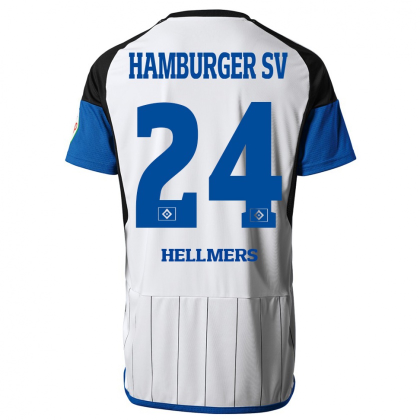 Kandiny Homme Maillot Maximilian Hellmers #24 Blanc Tenues Domicile 2023/24 T-Shirt