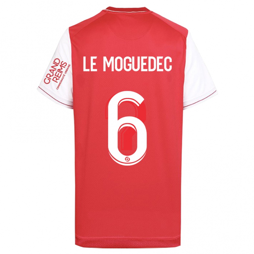 Kandiny Homme Maillot Anaële Le Moguédec #6 Rouge Tenues Domicile 2023/24 T-Shirt