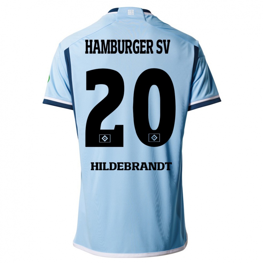 Kandiny Homme Maillot Tjark Hildebrandt #20 Bleu Tenues Extérieur 2023/24 T-Shirt