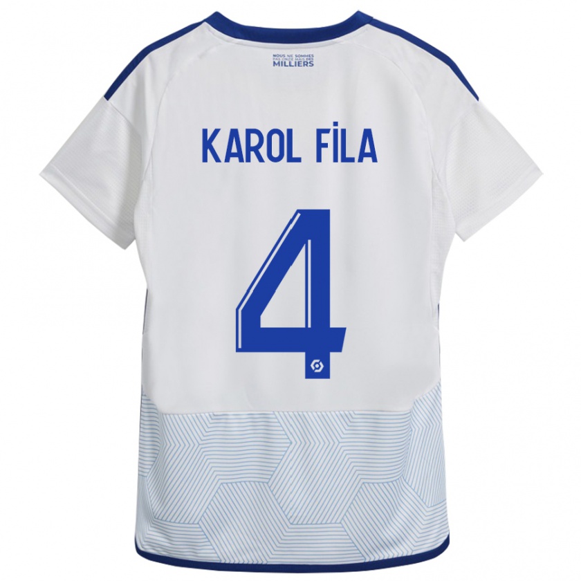 Kandiny Homme Maillot Karol Fila #4 Blanc Tenues Extérieur 2023/24 T-Shirt