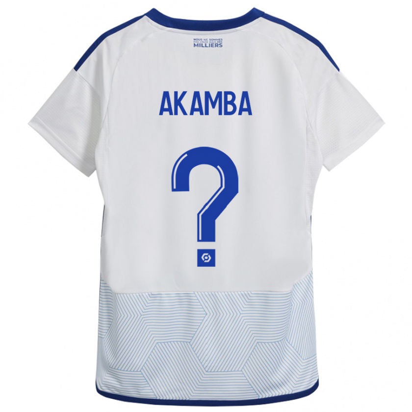 Kandiny Homme Maillot Fred Akamba #0 Blanc Tenues Extérieur 2023/24 T-Shirt