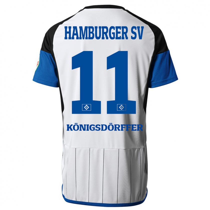 Kandiny Femme Maillot Ransford Königsdörffer #11 Blanc Tenues Domicile 2023/24 T-Shirt