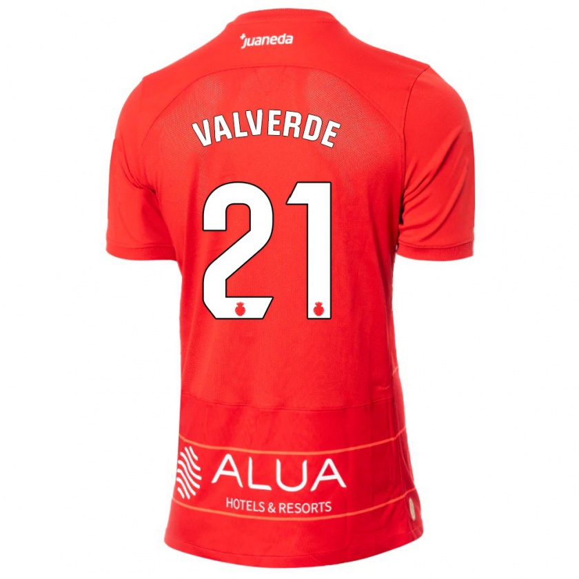 Kandiny Femme Maillot David Valverde #21 Rouge Tenues Domicile 2023/24 T-Shirt