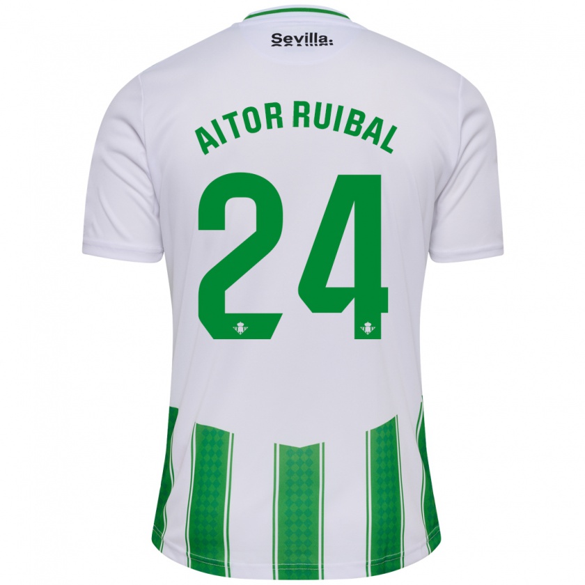 Kandiny Enfant Maillot Aitor Ruibal #24 Blanc Tenues Domicile 2023/24 T-Shirt