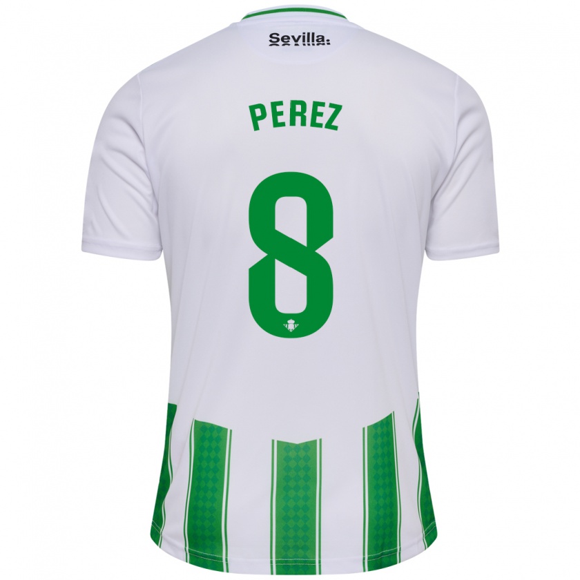 Kandiny Enfant Maillot Dani Pérez #8 Blanc Tenues Domicile 2023/24 T-Shirt