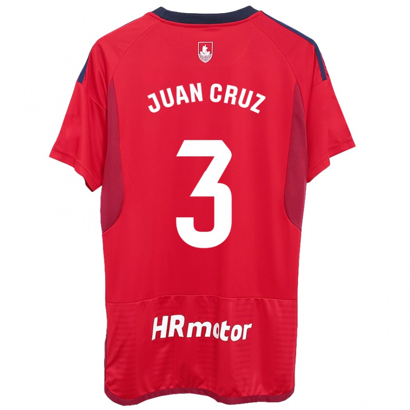 Kandiny Enfant Maillot Juan Cruz #3 Rouge Tenues Domicile 2023/24 T-Shirt