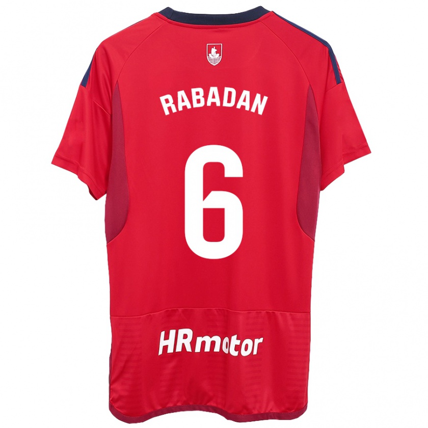 Kandiny Enfant Maillot David Rabadán #6 Rouge Tenues Domicile 2023/24 T-Shirt