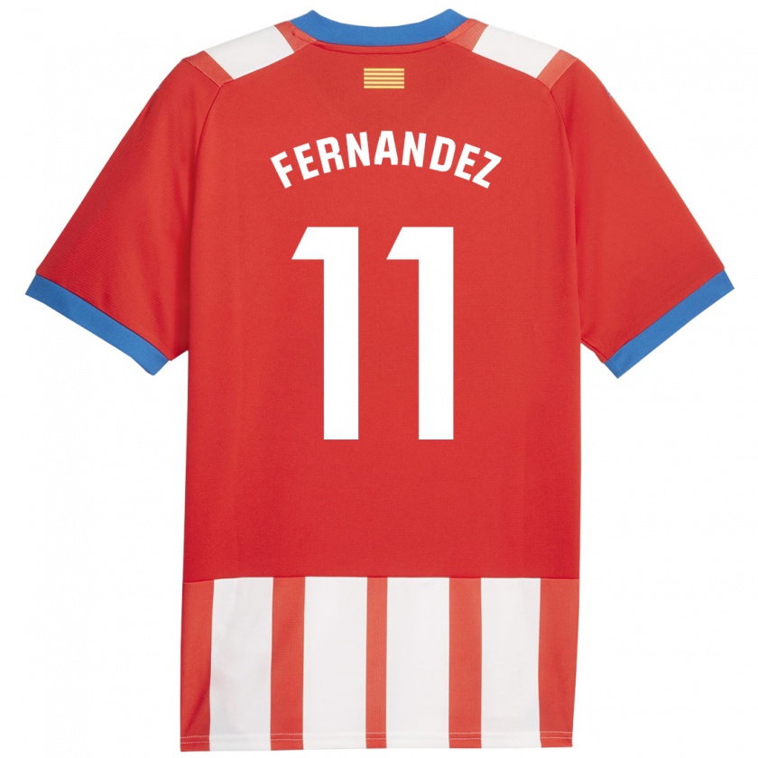 Kandiny Enfant Maillot Valery Fernández #11 Rouge Blanc Tenues Domicile 2023/24 T-Shirt