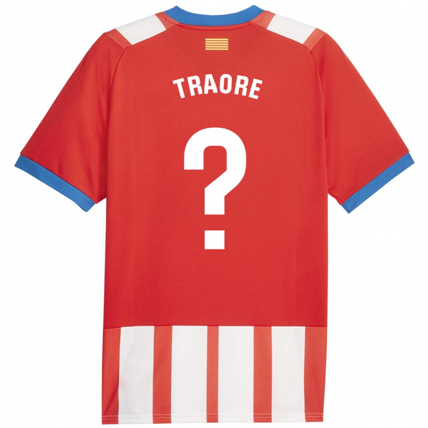 Kandiny Enfant Maillot Solo Traoré #0 Rouge Blanc Tenues Domicile 2023/24 T-Shirt