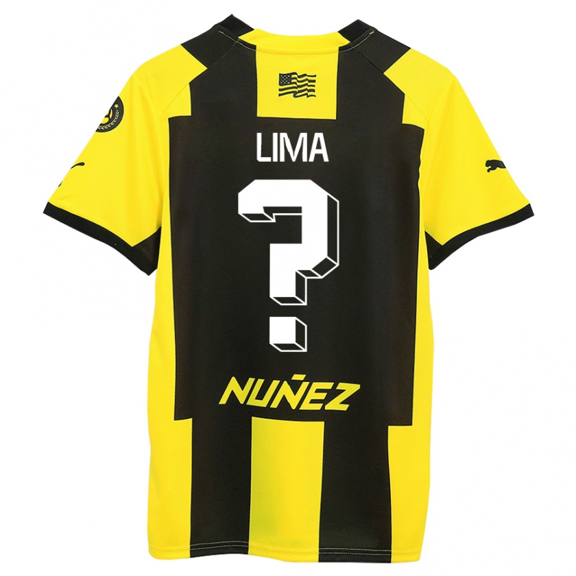 Kandiny Enfant Maillot Jhonatan Lima #0 Jaune Noir Tenues Domicile 2023/24 T-Shirt