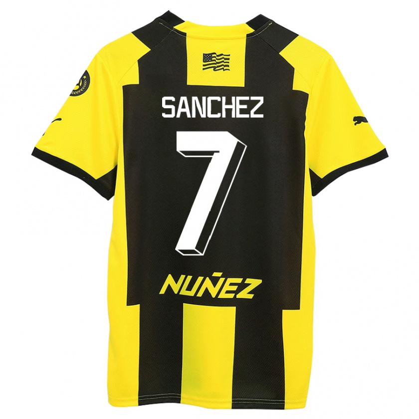 Kandiny Enfant Maillot Carlos Sánchez #7 Jaune Noir Tenues Domicile 2023/24 T-Shirt