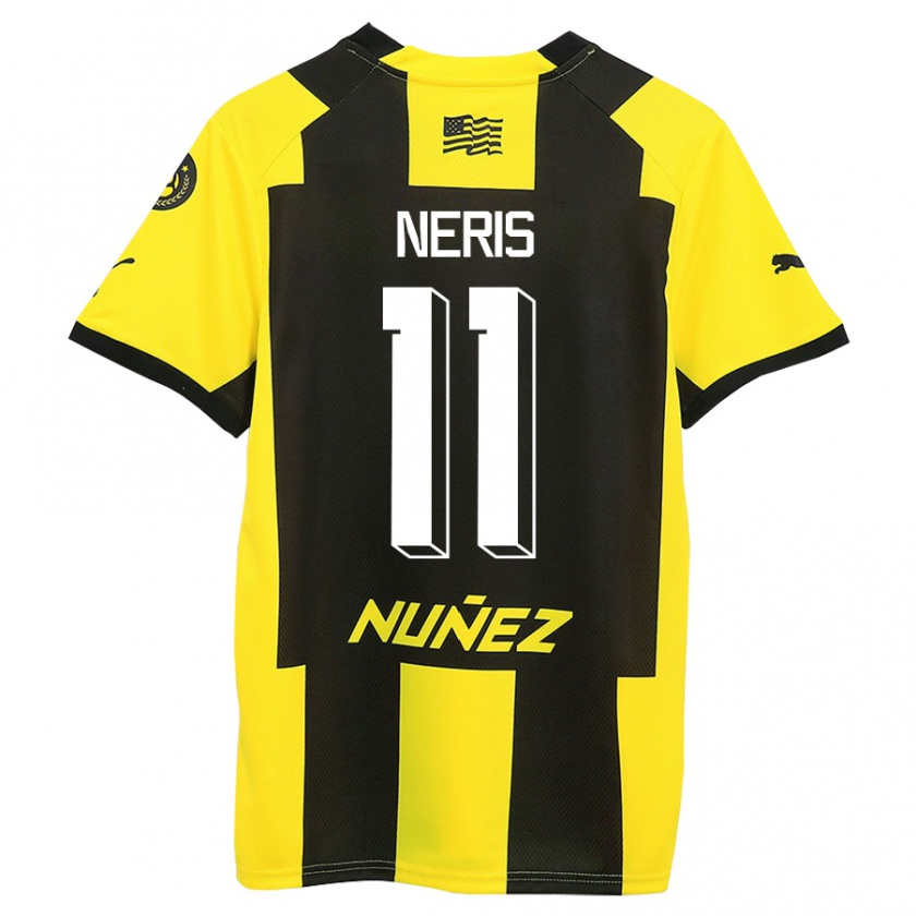 Kandiny Enfant Maillot José Neris #11 Jaune Noir Tenues Domicile 2023/24 T-Shirt