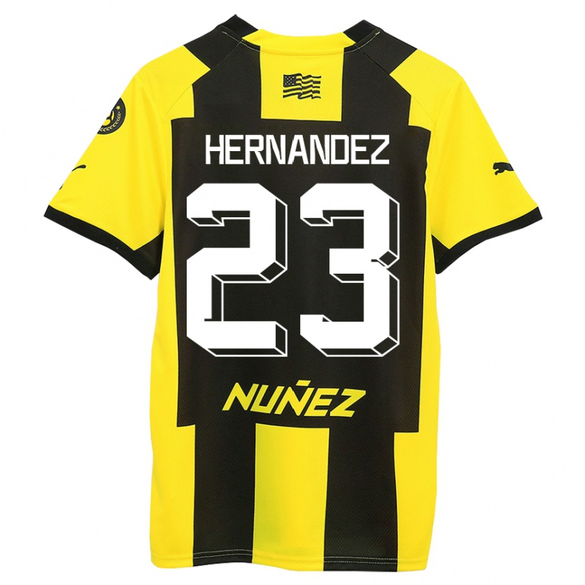 Kandiny Enfant Maillot Abel Hernández #23 Jaune Noir Tenues Domicile 2023/24 T-Shirt