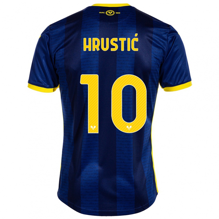 Kandiny Enfant Maillot Ajdin Hrustić #10 Marin Tenues Domicile 2023/24 T-Shirt