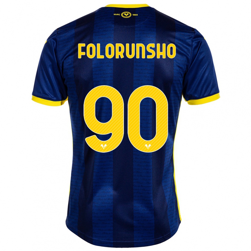 Kandiny Enfant Maillot Michael Folorunsho #90 Marin Tenues Domicile 2023/24 T-Shirt