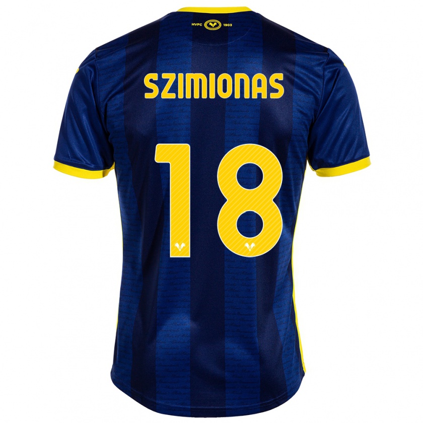 Kandiny Enfant Maillot Luca Szimionas #18 Marin Tenues Domicile 2023/24 T-Shirt