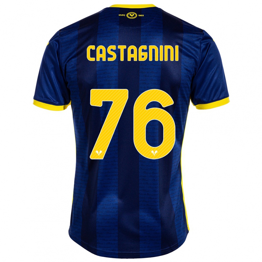 Kandiny Enfant Maillot Mirko Castagnini #76 Marin Tenues Domicile 2023/24 T-Shirt