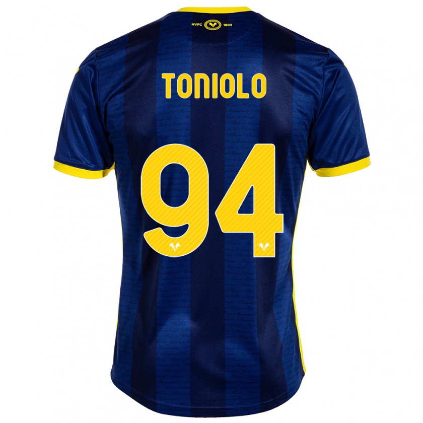 Kandiny Enfant Maillot Giacomo Toniolo #94 Marin Tenues Domicile 2023/24 T-Shirt