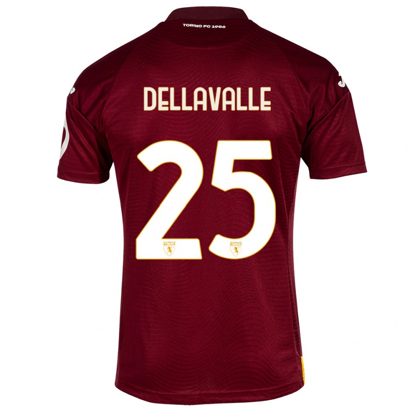 Kandiny Enfant Maillot Alessandro Dellavalle #25 Rouge Foncé Tenues Domicile 2023/24 T-Shirt