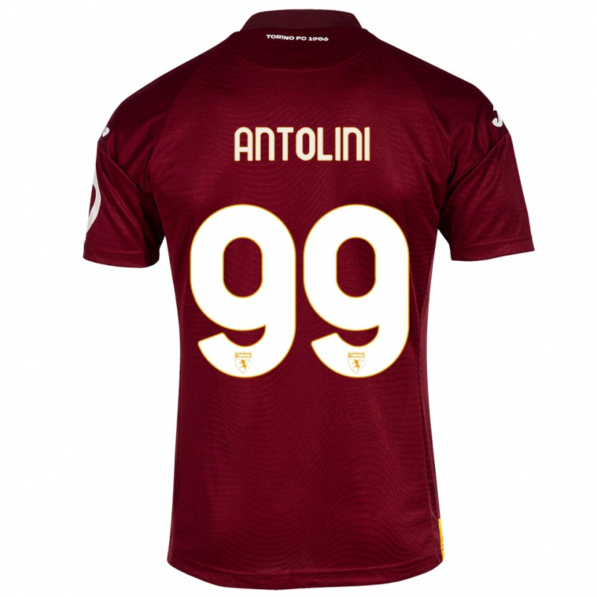 Kandiny Enfant Maillot Jacopo Antolini #99 Rouge Foncé Tenues Domicile 2023/24 T-Shirt