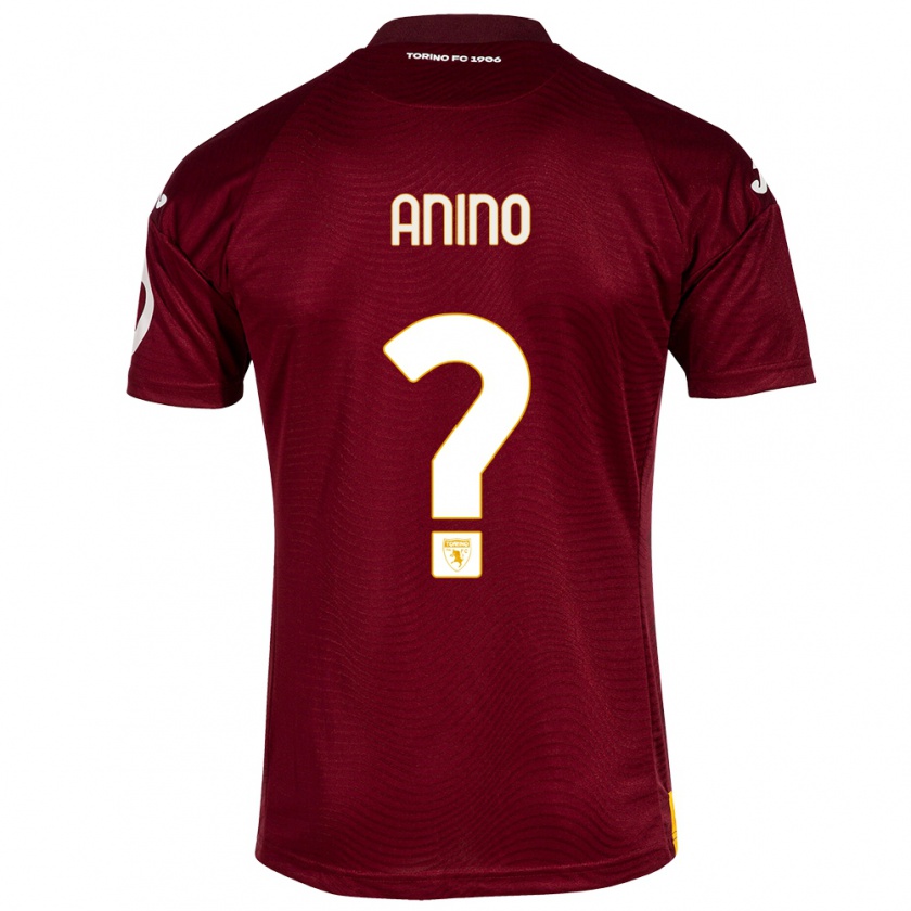 Kandiny Enfant Maillot Riccardo Anino #0 Rouge Foncé Tenues Domicile 2023/24 T-Shirt