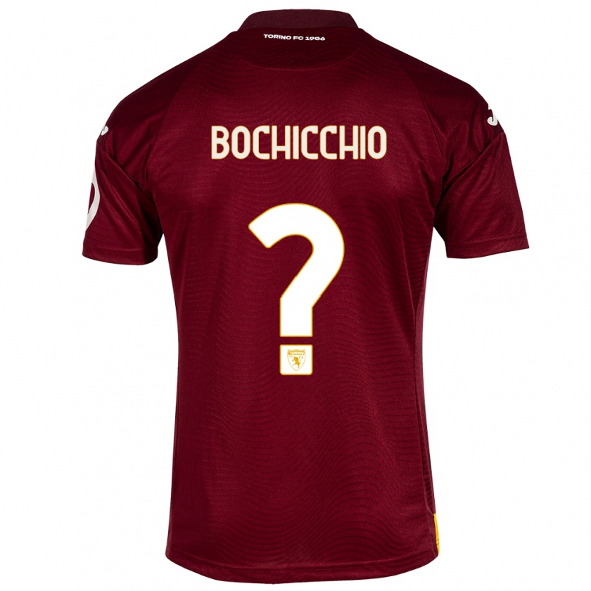 Kandiny Enfant Maillot Francesco Bochicchio #0 Rouge Foncé Tenues Domicile 2023/24 T-Shirt