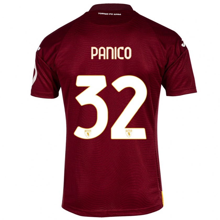 Kandiny Enfant Maillot Patrizia Panico #32 Rouge Foncé Tenues Domicile 2023/24 T-Shirt