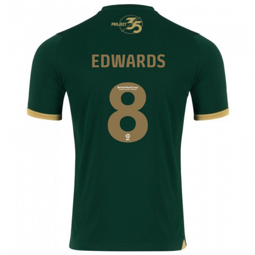 Kandiny Enfant Maillot Joe Edwards #8 Vert Tenues Domicile 2023/24 T-Shirt