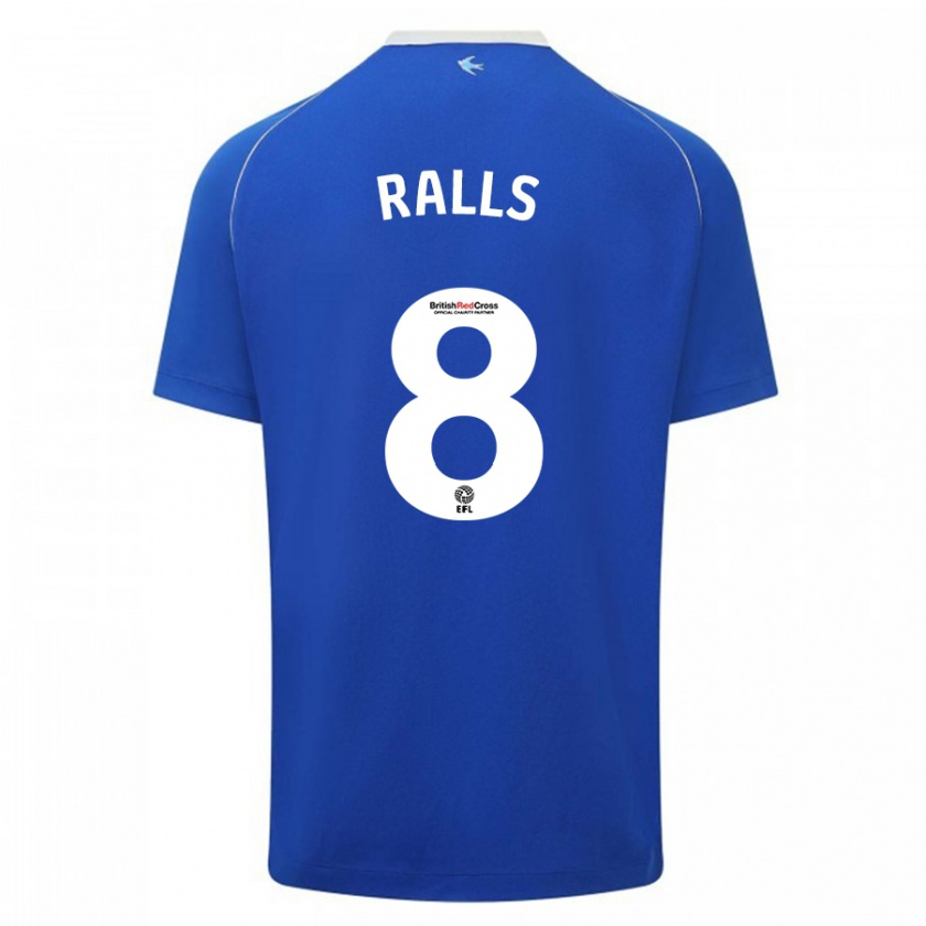 Kandiny Enfant Maillot Joe Ralls #8 Bleu Tenues Domicile 2023/24 T-Shirt