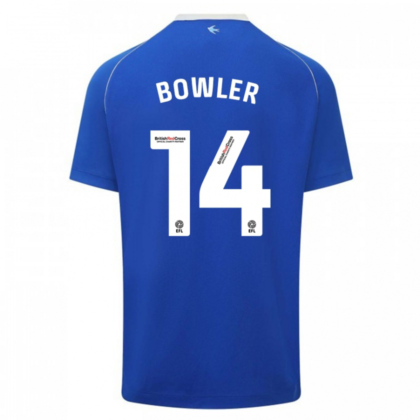 Kandiny Enfant Maillot Josh Bowler #14 Bleu Tenues Domicile 2023/24 T-Shirt