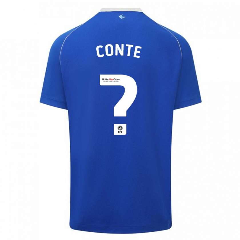 Kandiny Enfant Maillot Raheem Conte #0 Bleu Tenues Domicile 2023/24 T-Shirt