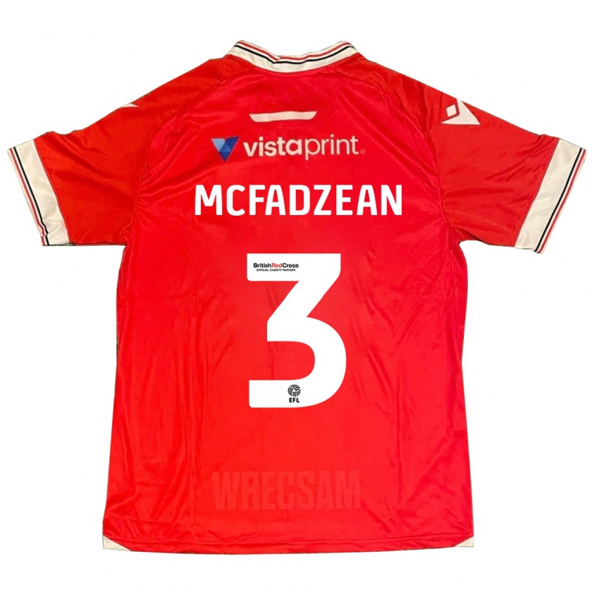 Kandiny Enfant Maillot Callum Mcfadzean #3 Rouge Tenues Domicile 2023/24 T-Shirt