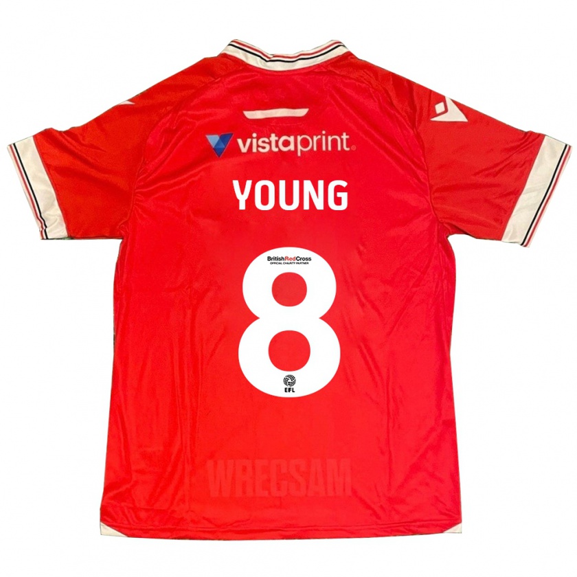 Kandiny Enfant Maillot Luke Young #8 Rouge Tenues Domicile 2023/24 T-Shirt