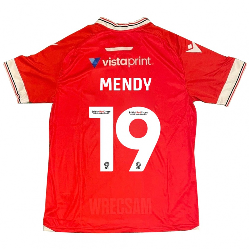 Kandiny Enfant Maillot Jacob Mendy #19 Rouge Tenues Domicile 2023/24 T-Shirt