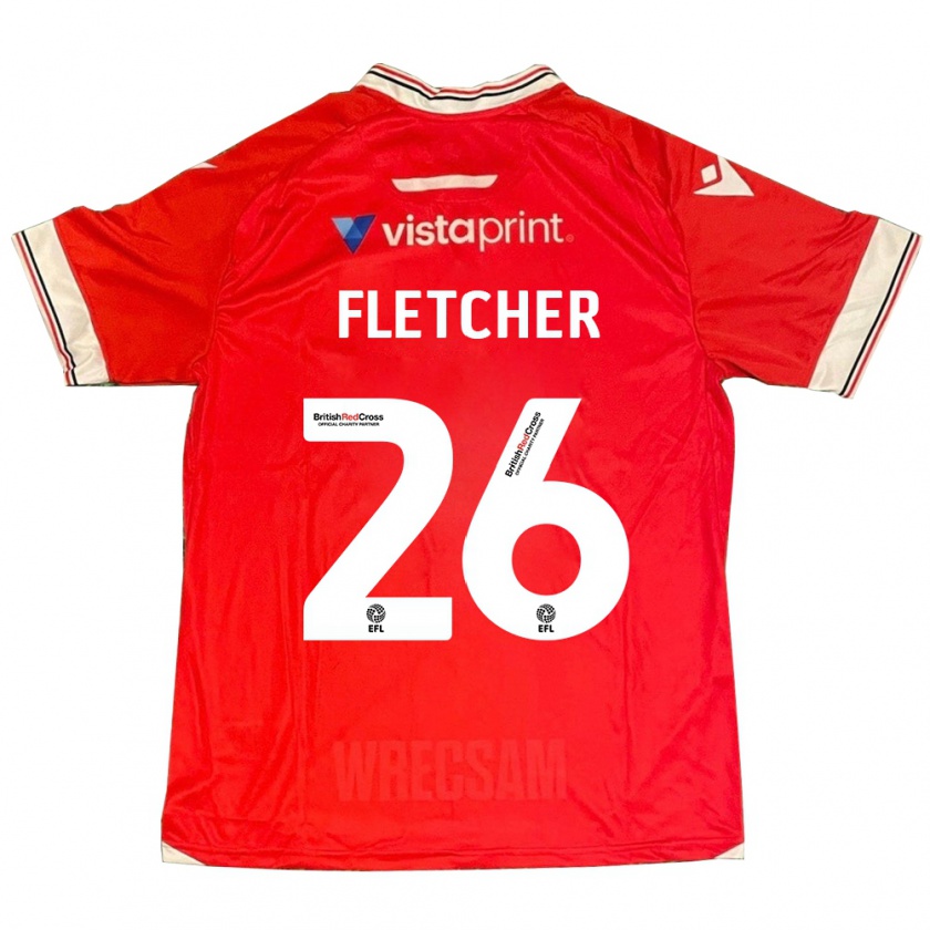 Kandiny Enfant Maillot Steven Fletcher #26 Rouge Tenues Domicile 2023/24 T-Shirt