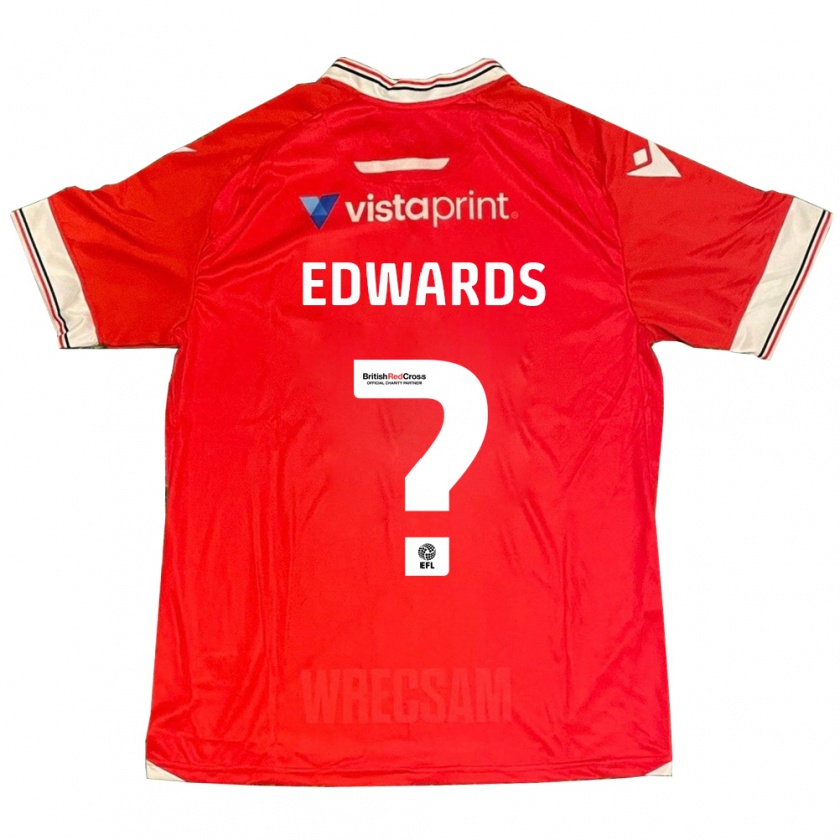 Kandiny Enfant Maillot Callum Edwards #0 Rouge Tenues Domicile 2023/24 T-Shirt