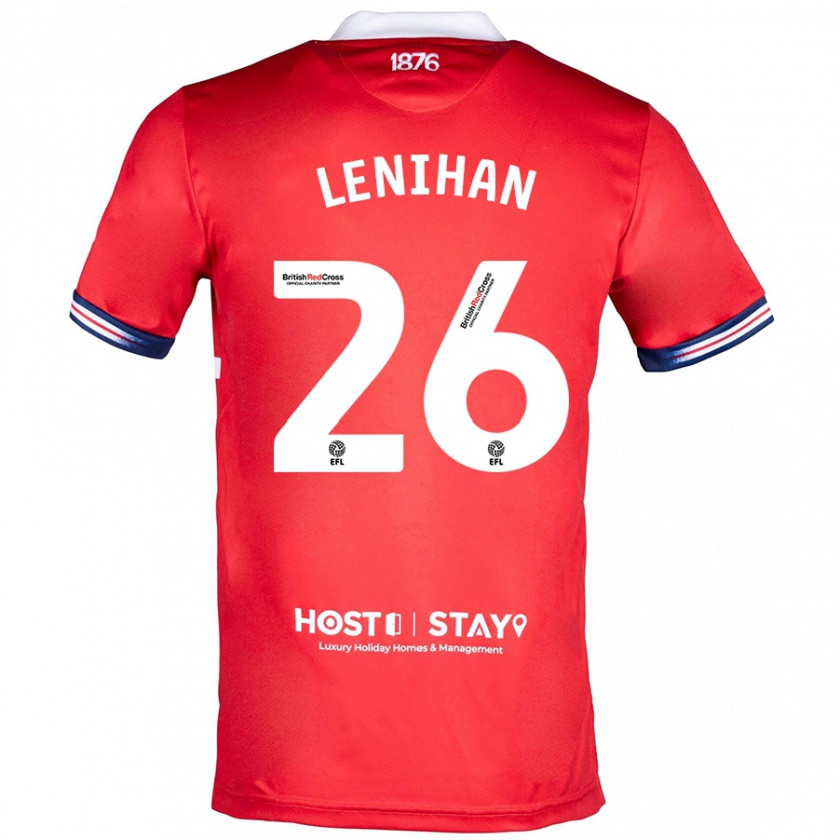 Kandiny Enfant Maillot Darragh Lenihan #26 Rouge Tenues Domicile 2023/24 T-Shirt